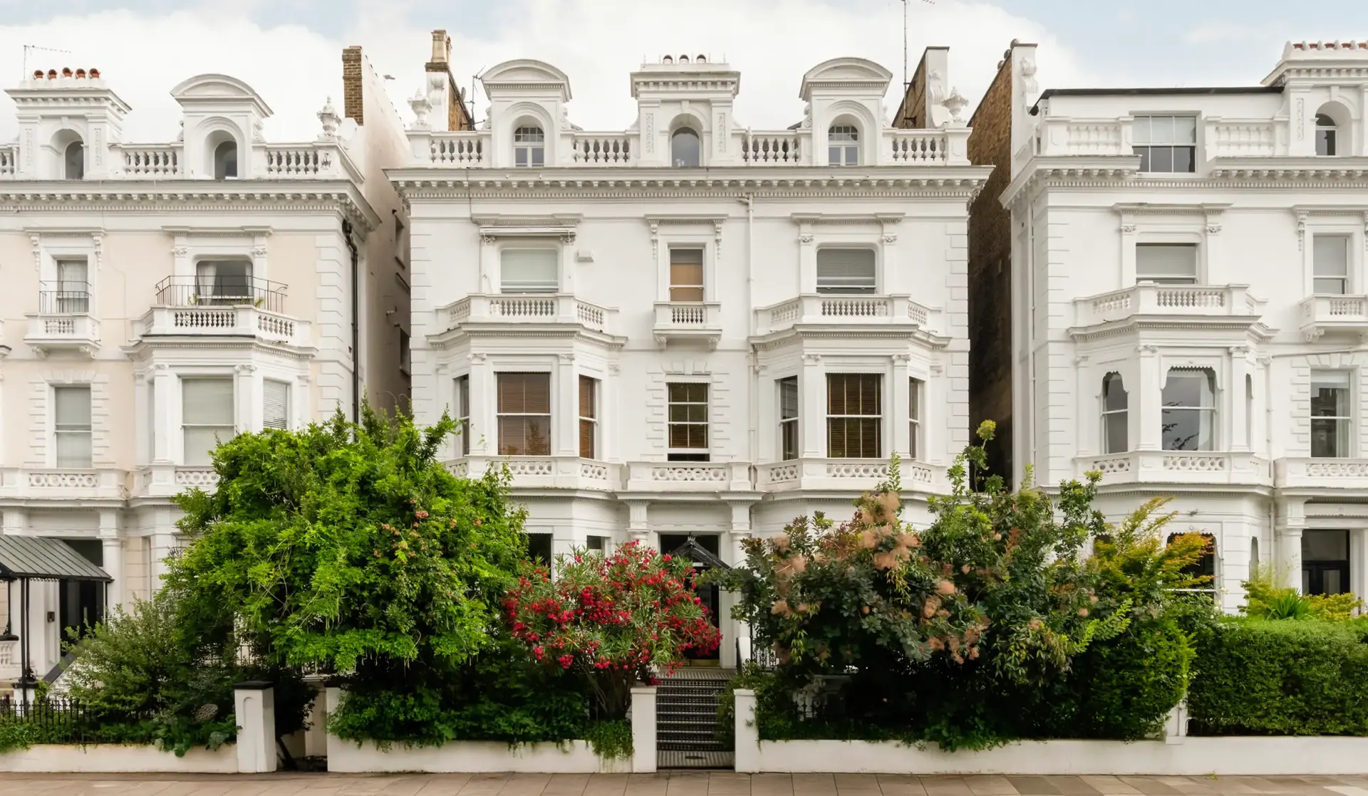 Stucco terraces around Pembridge Square in Notting Hill.